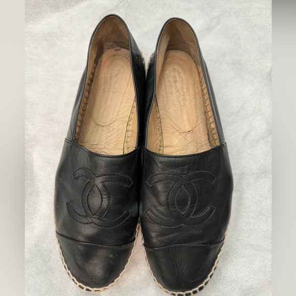 Chanel Espadrilles Lambskin. Black color. Size 40. Fair condition. - Picture 5 of 6